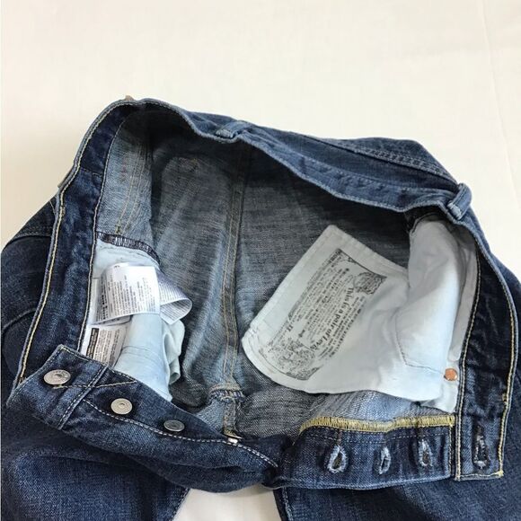 Levi’s 501 Button Fly Jeans Dark Wash Size 32 X 30 Unisex - Picture 7 of 11